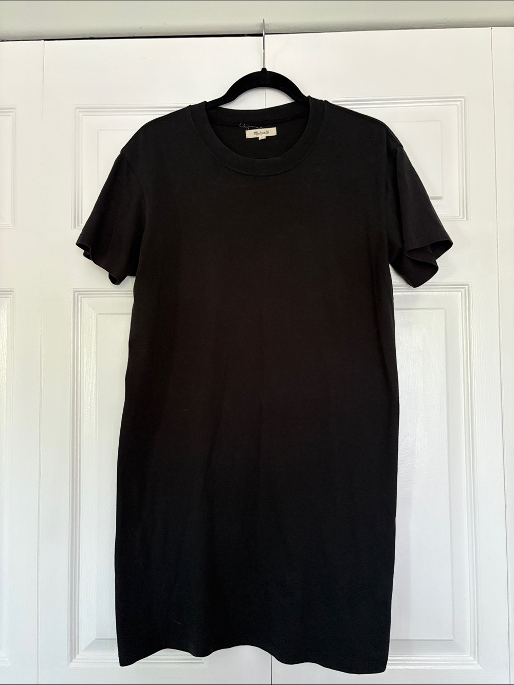 Madewell Black Crewneck T-Shirt Dress